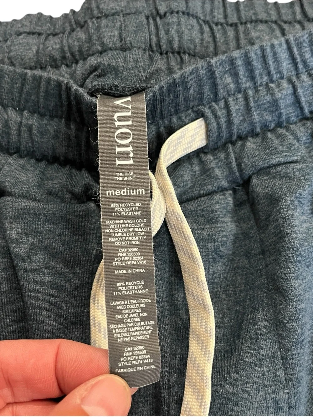 Vuori Ponto Performance Pant Men’s M Heather Teal Tapered Athletic Fit